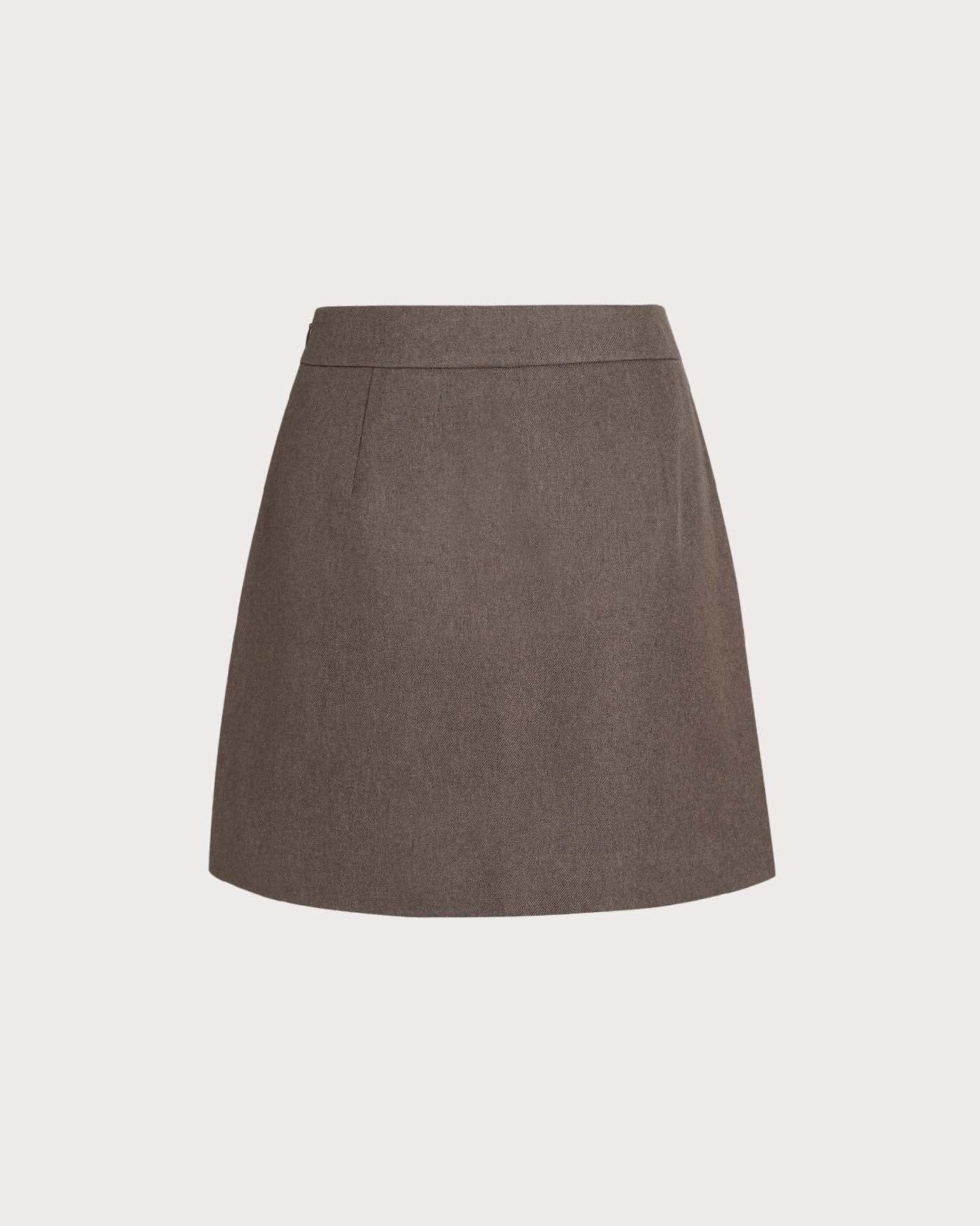 Brown A-Line Mini Skirt | Rihoas