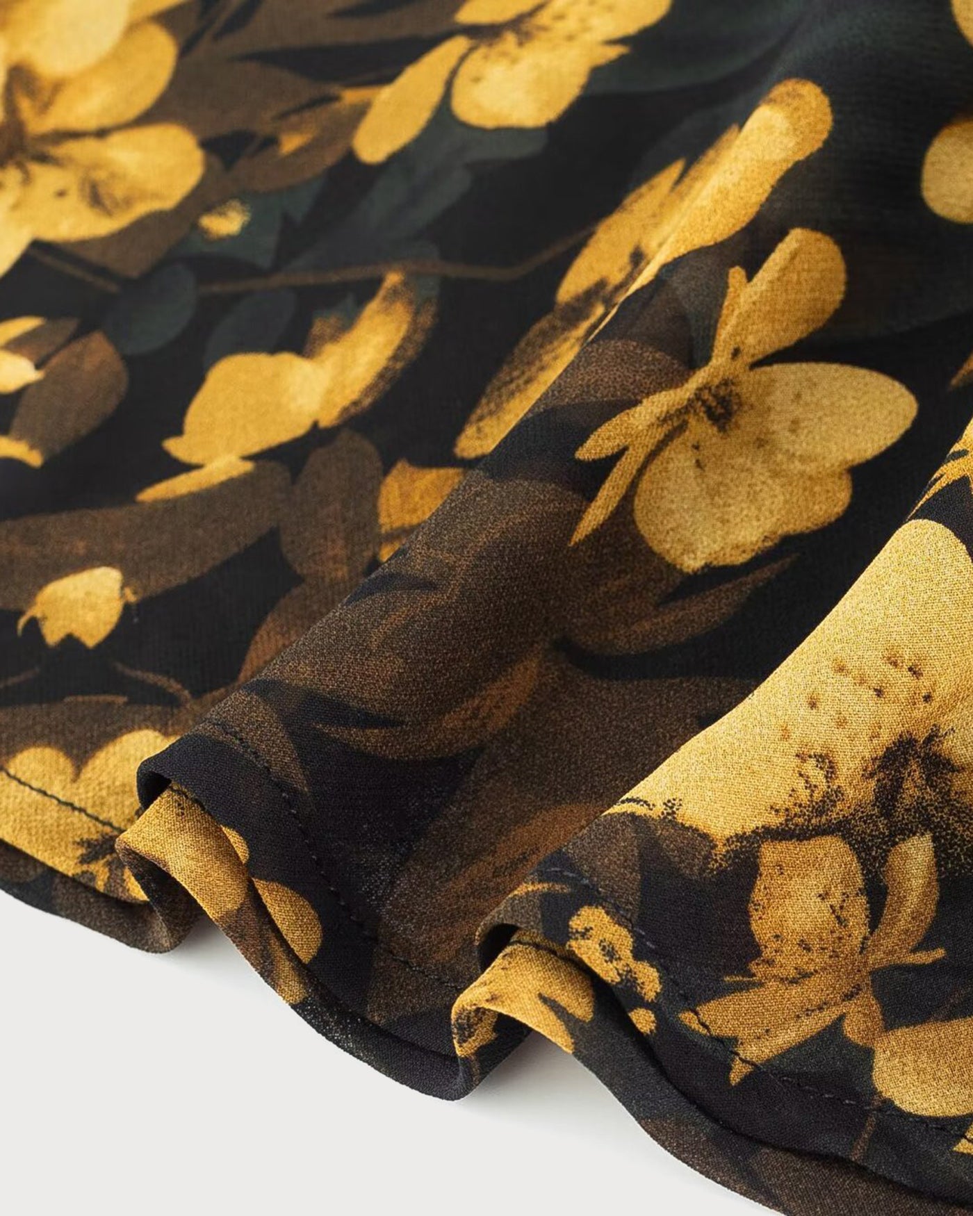 Black Floral Elastic Waist Skirt | Rihoas