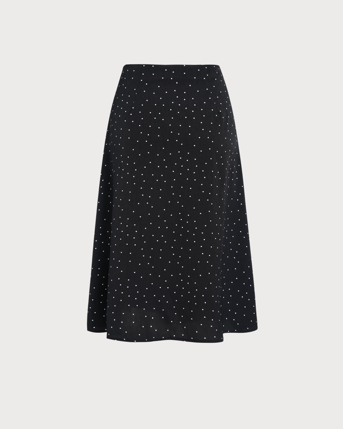 Black Polka Dot Midi Skirt | Rihoas