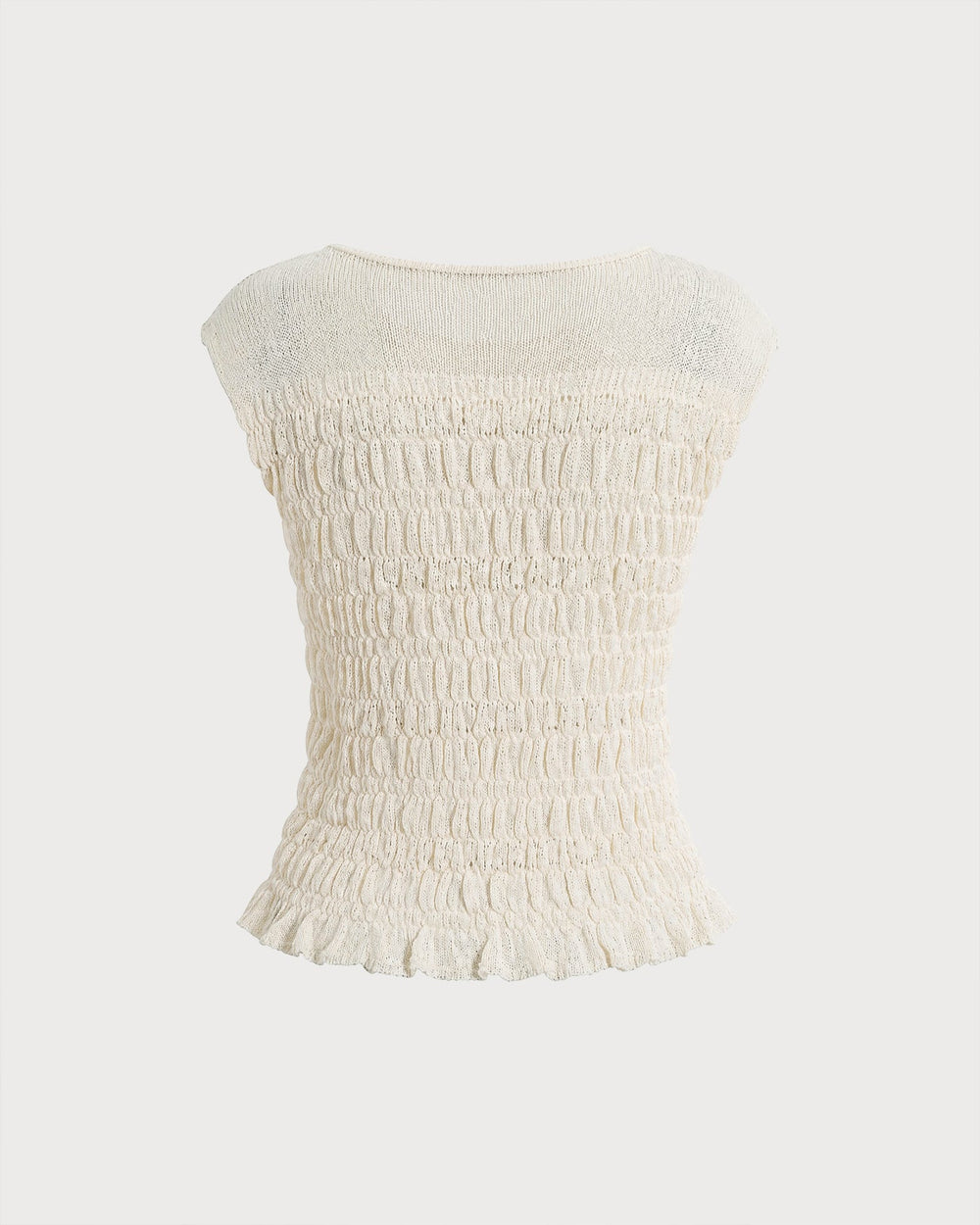 Apricot Round Neck Textured Sweater | Rihoas