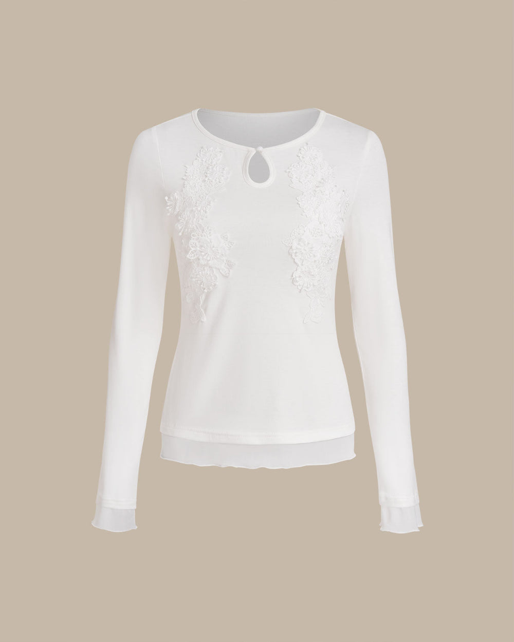 White Round Neck Knit Slim Tee | Rihoas