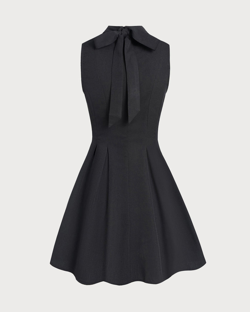 Black Mock Neck Ruched Sleeveless Mini Dress | Rihoas