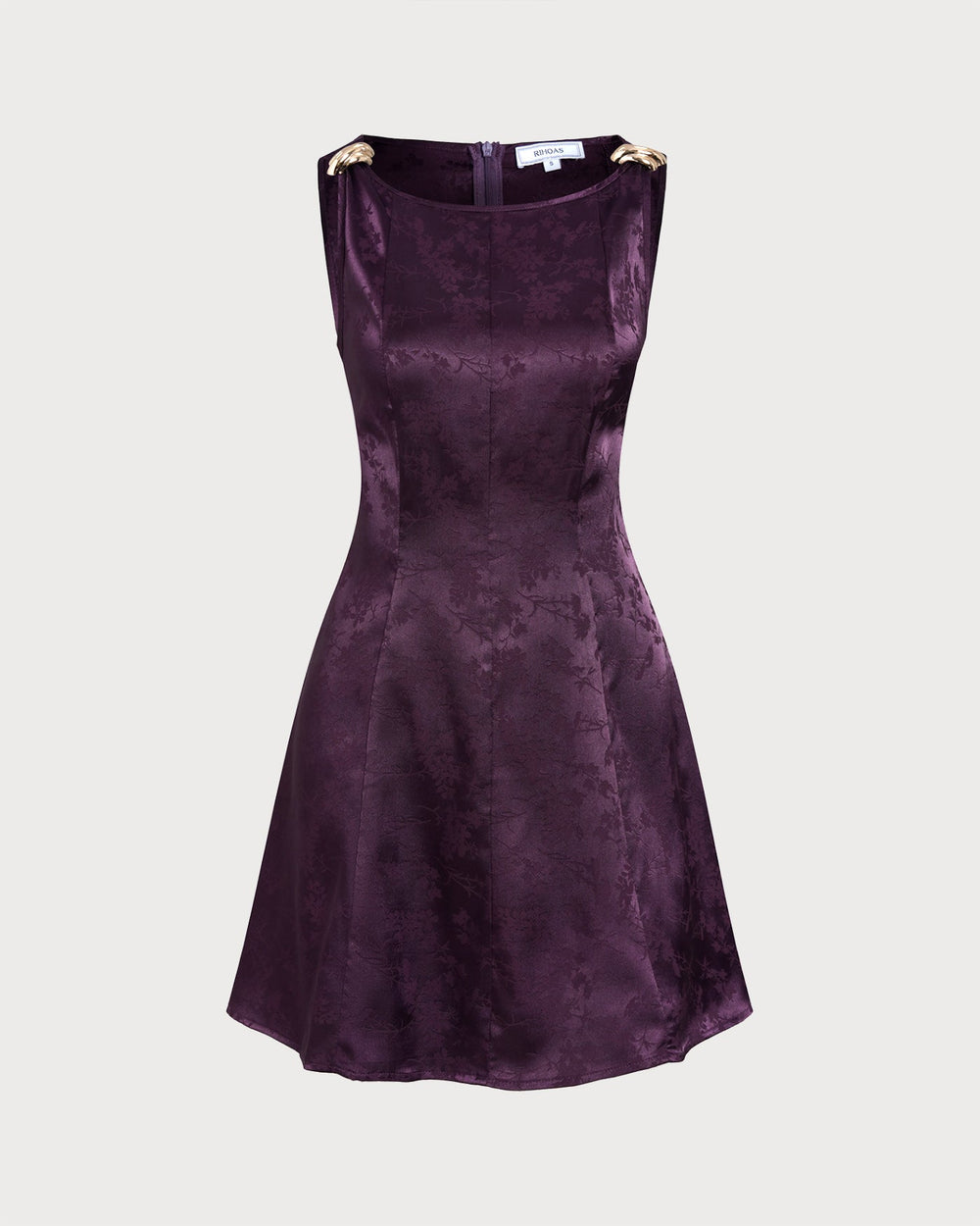 Purple Sleeveless Floral Mini Dress | Rihoas