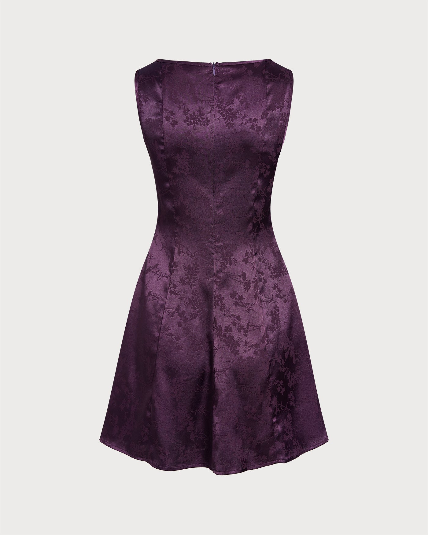Purple Sleeveless Floral Mini Dress | Rihoas