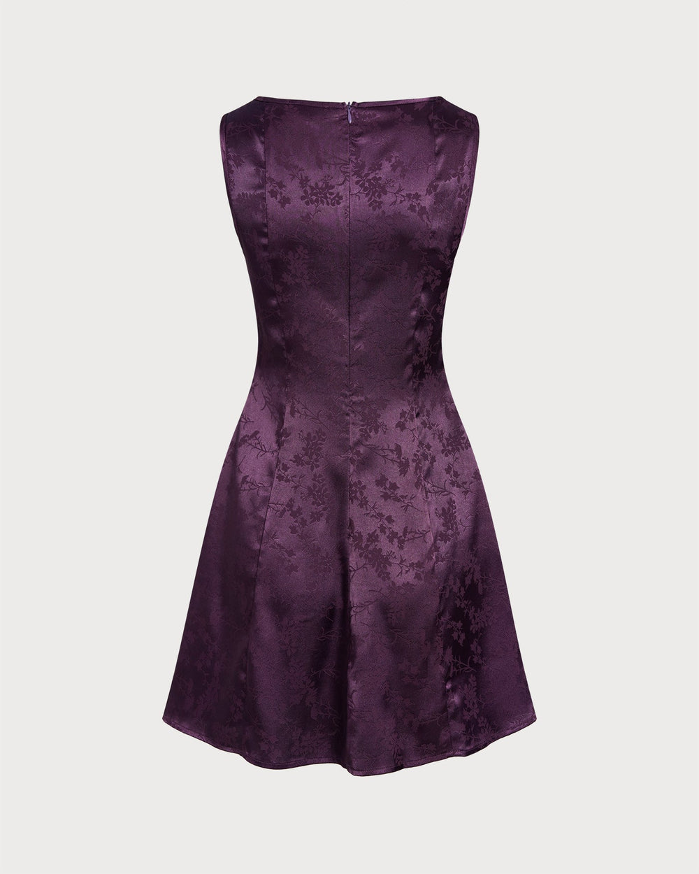 Purple Sleeveless Floral Mini Dress | Rihoas