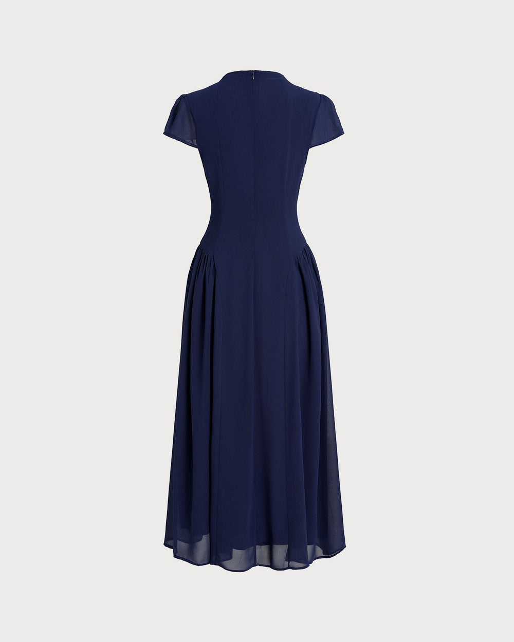 Blue Puffed Sleeve Midi Dress | Rihoas