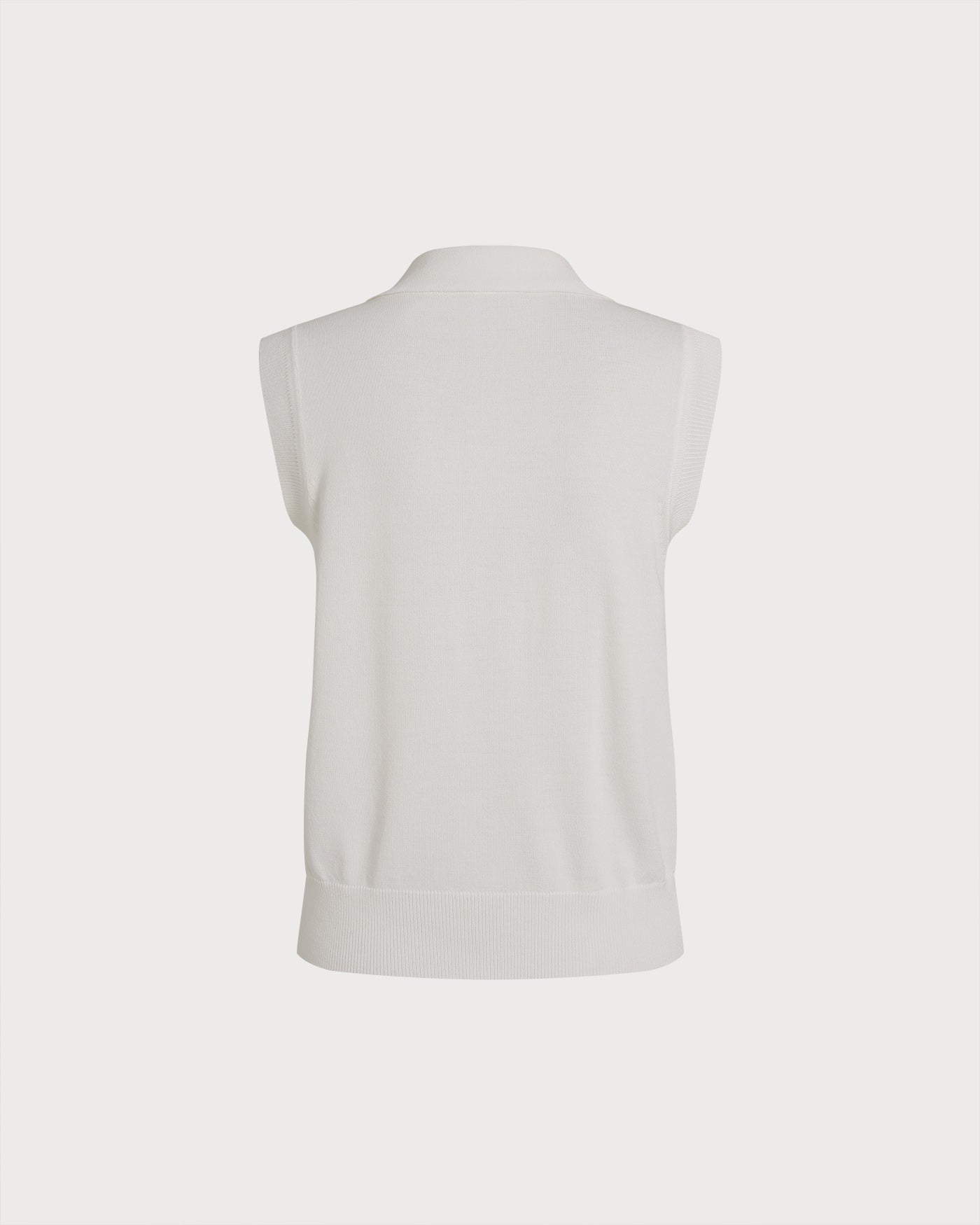 White Collar Textured Button Tank Top | Rihoas
