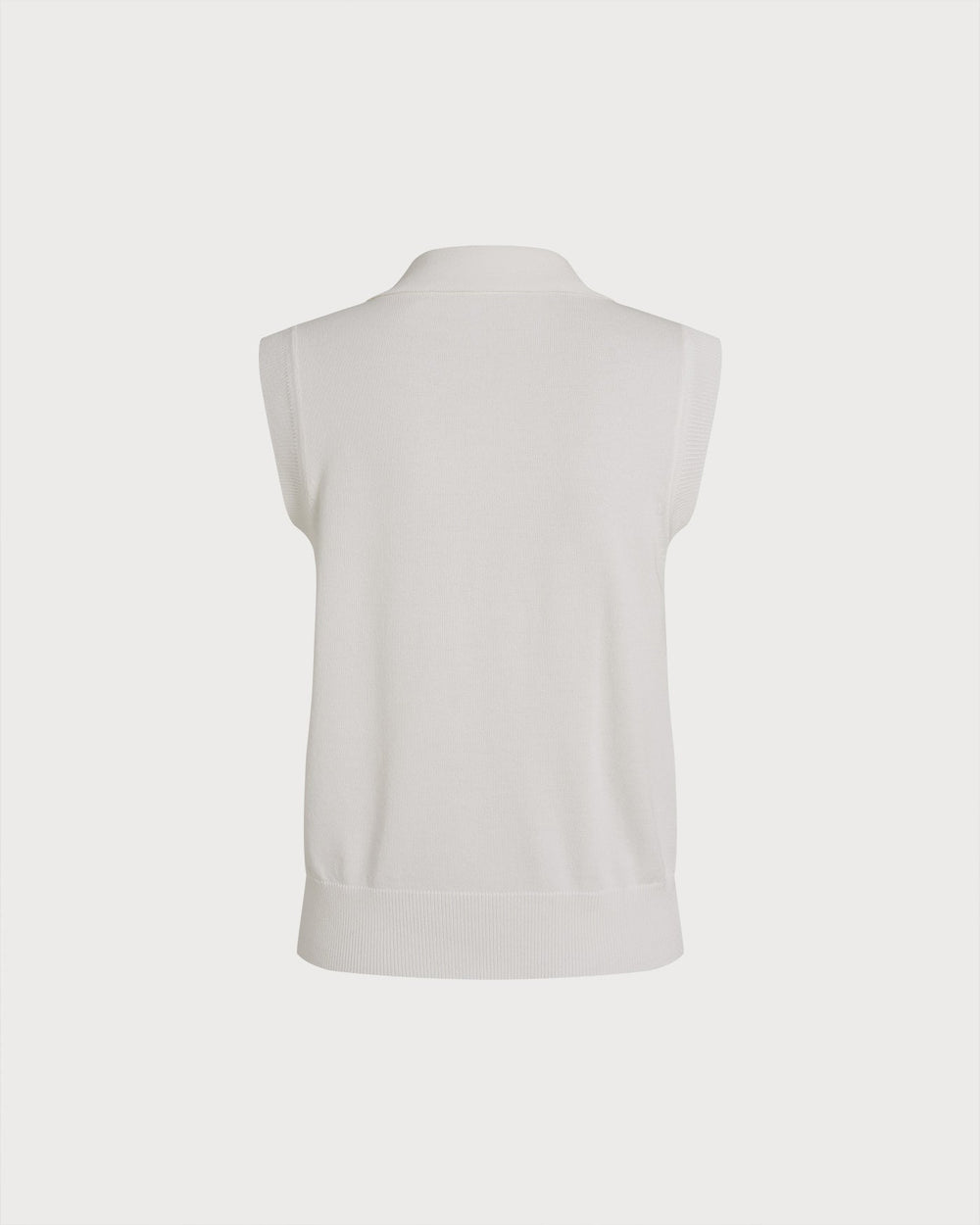 White Collar Textured Button Tank Top | Rihoas
