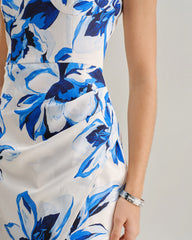 Blue Floral Bohemian Slip Maxi Dress | Rihoas
