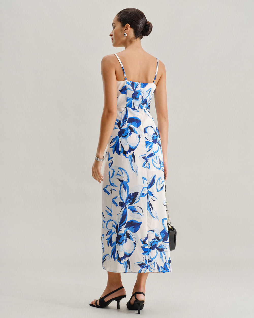 Blue Floral Bohemian Slip Maxi Dress | Rihoas