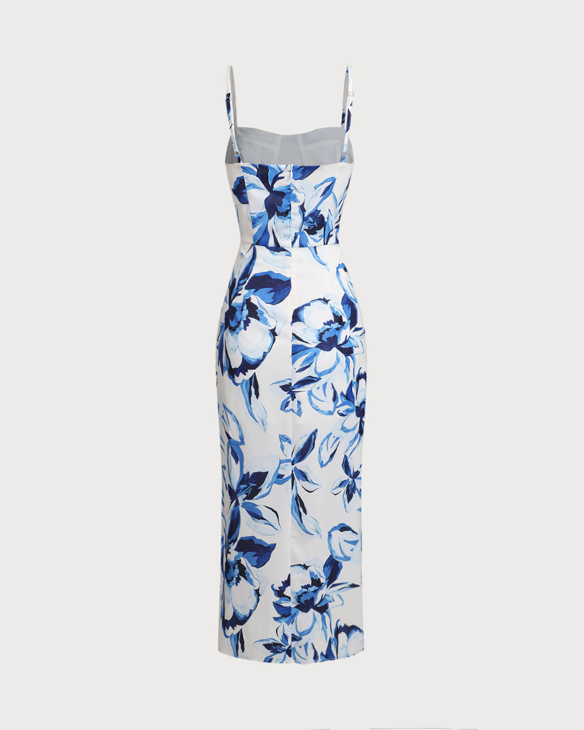 Blue Floral Bohemian Slip Maxi Dress | Rihoas