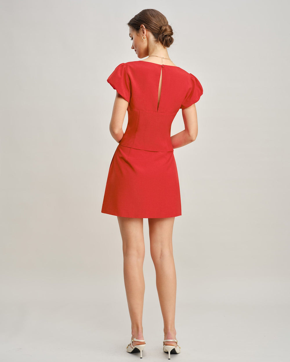 Red Pockets A-Line Mini Skirt | Rihoas