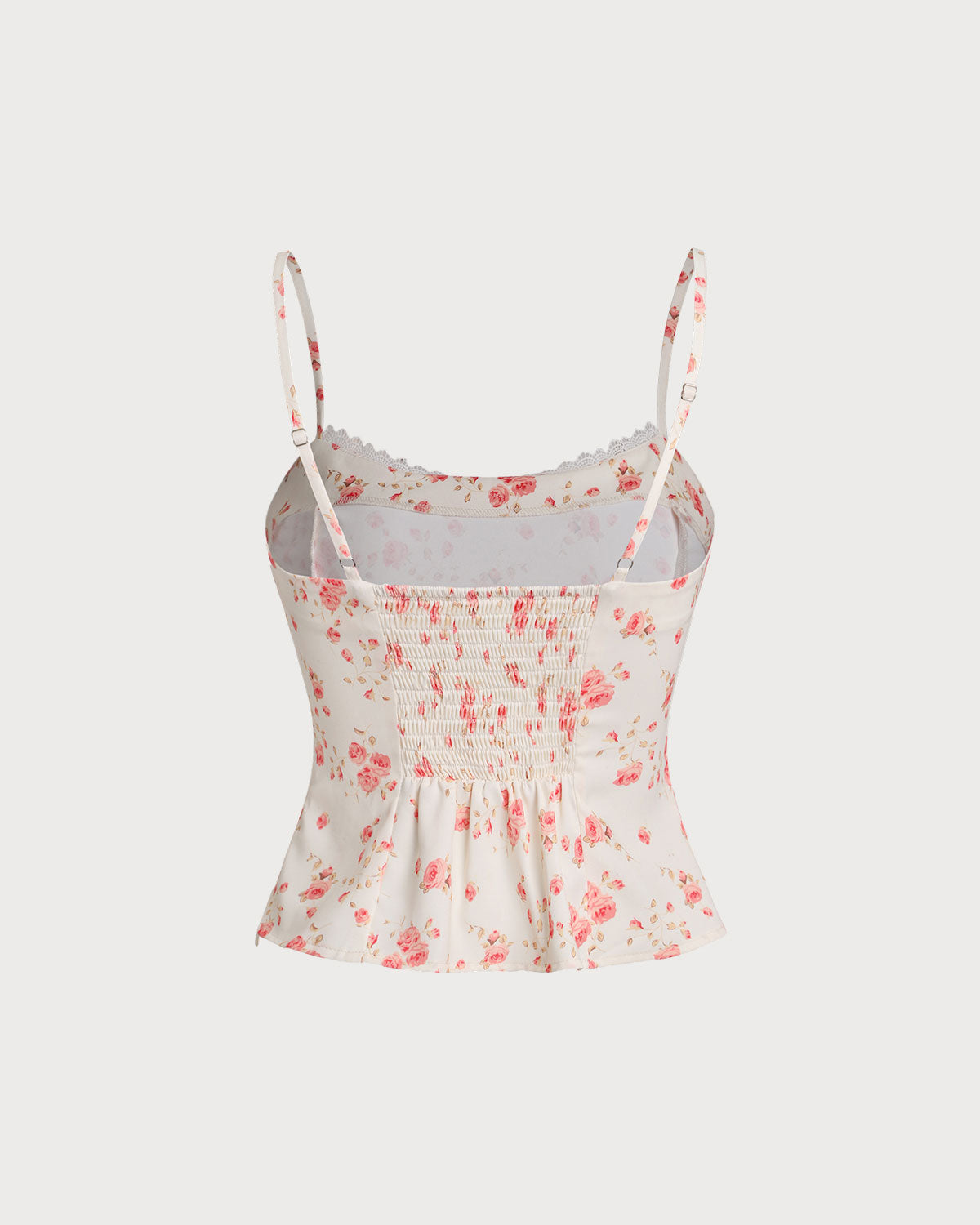 Pink Floral Cropped Cami Top | Rihoas