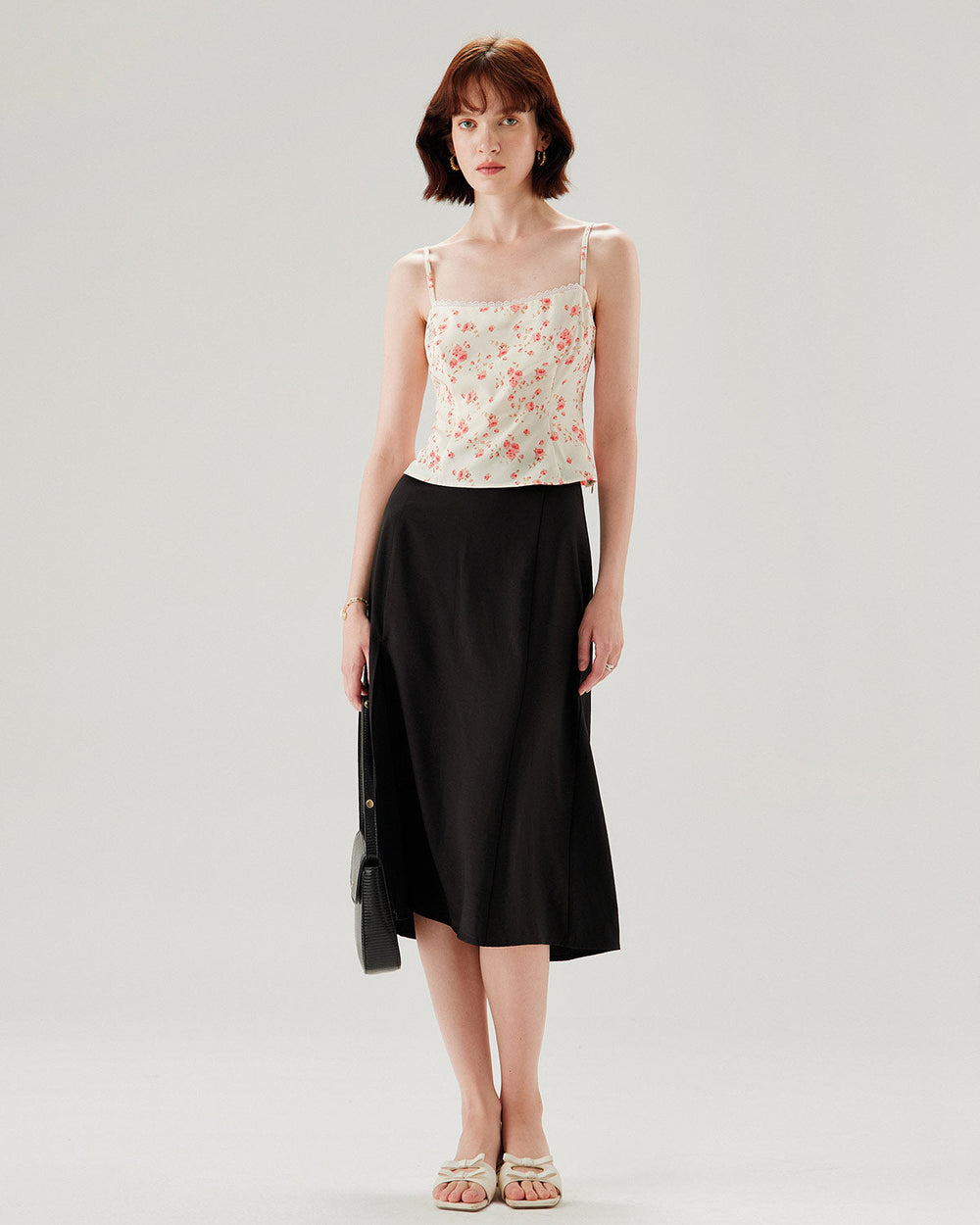 Pink Floral Cropped Cami Top | Rihoas