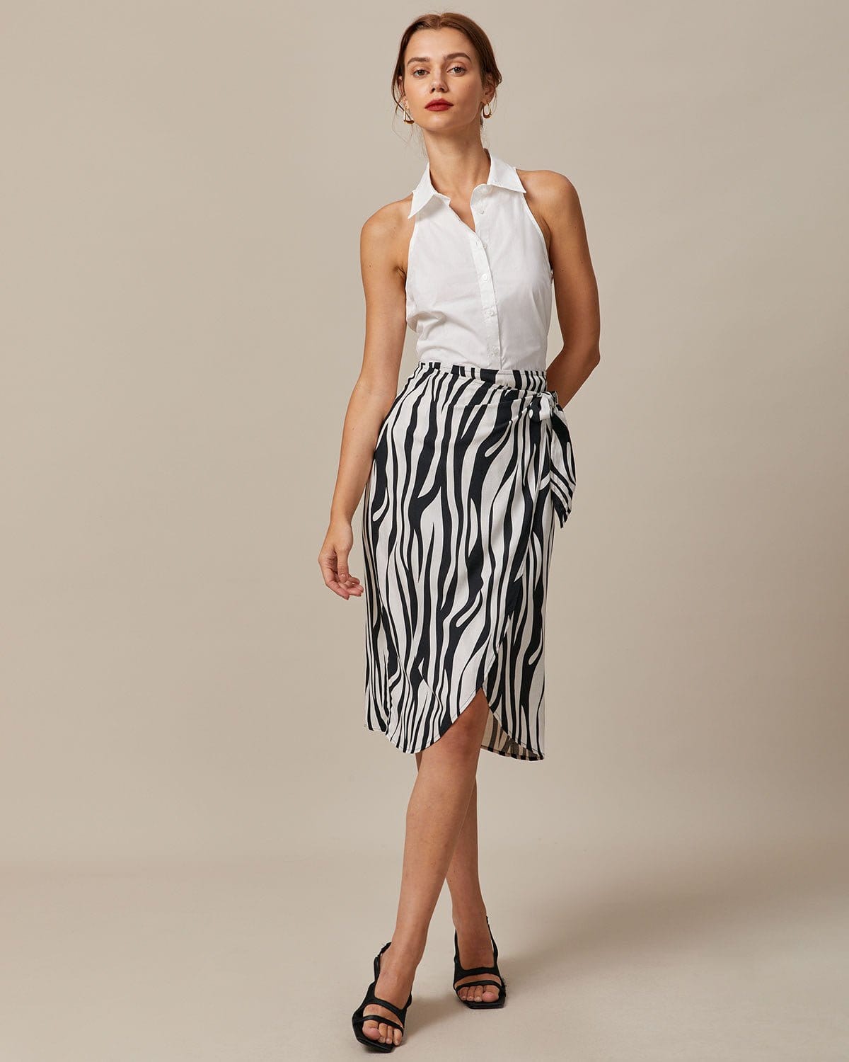 The White Collared Button Up Sleeveless Shirt | Rihoas