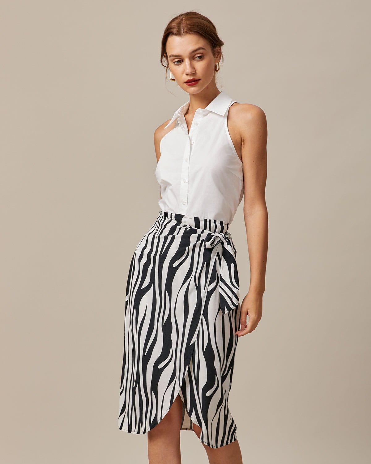 The White Collared Button Up Sleeveless Shirt | Rihoas