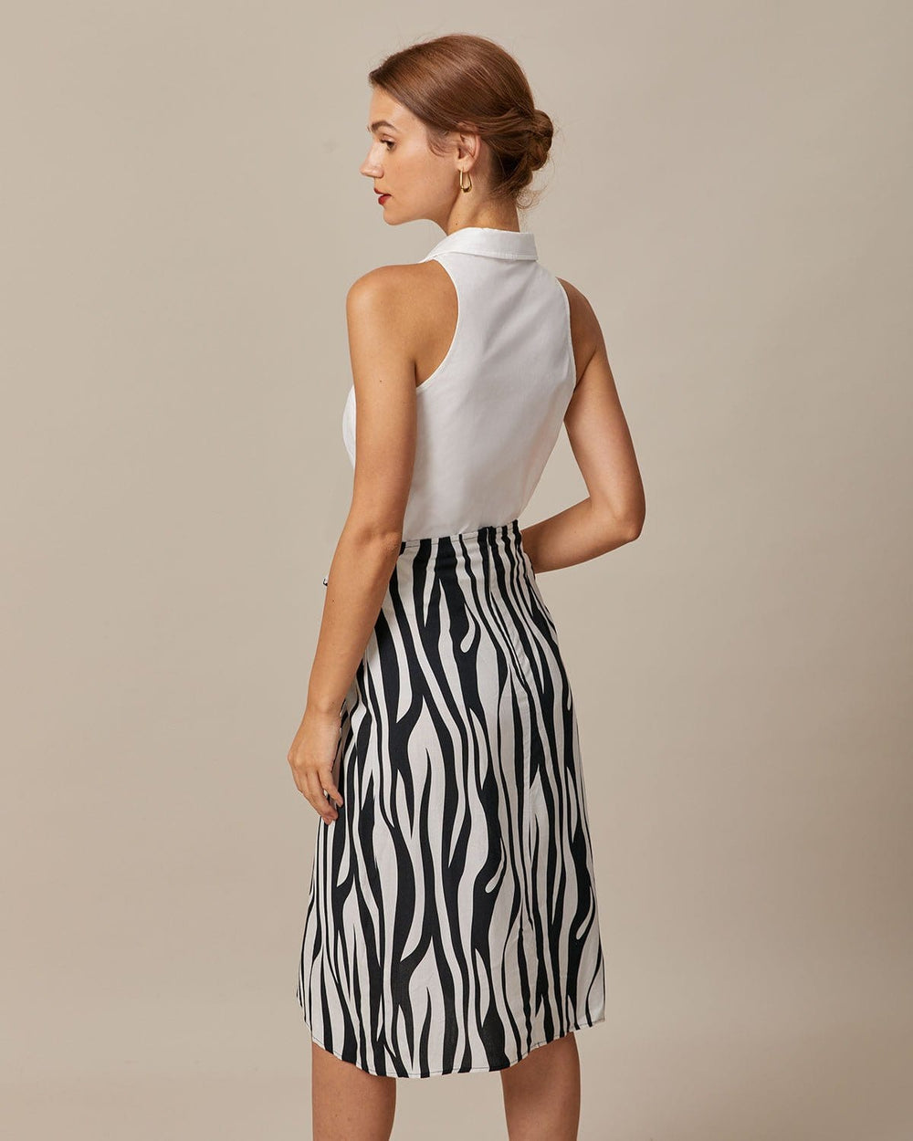 The White Collared Button Up Sleeveless Shirt | Rihoas