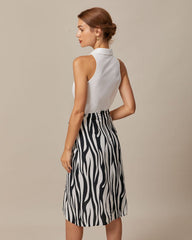 The White Collared Button Up Sleeveless Shirt | Rihoas