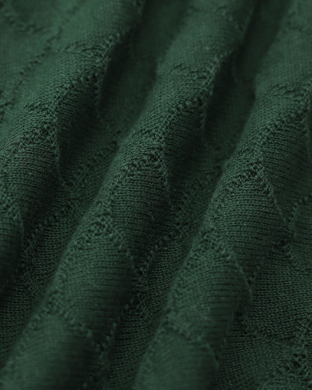 The Green Lapel Ribbed Textured Knit Top | Rihoas