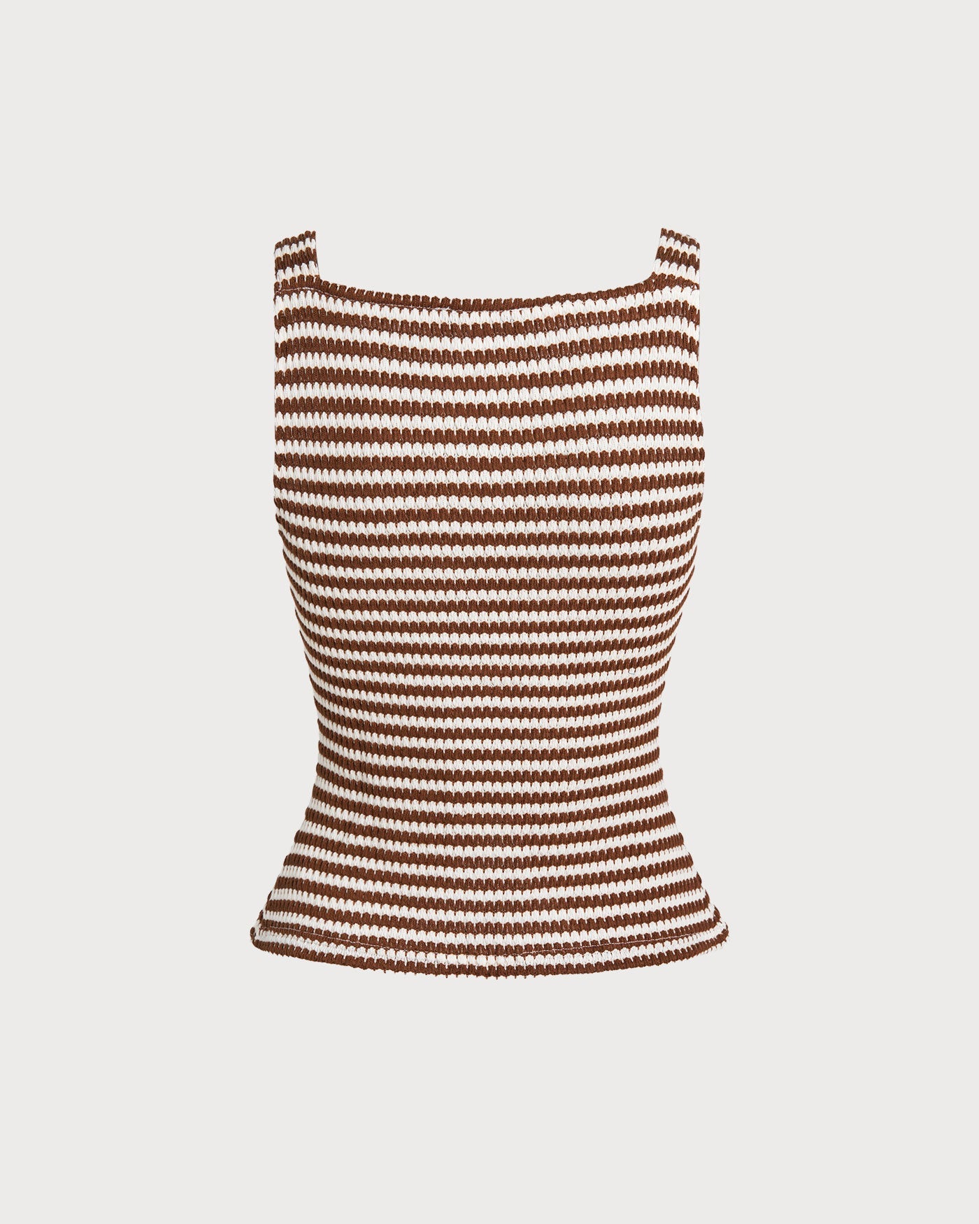 Brown Square Neck Tank Top | Rihoas