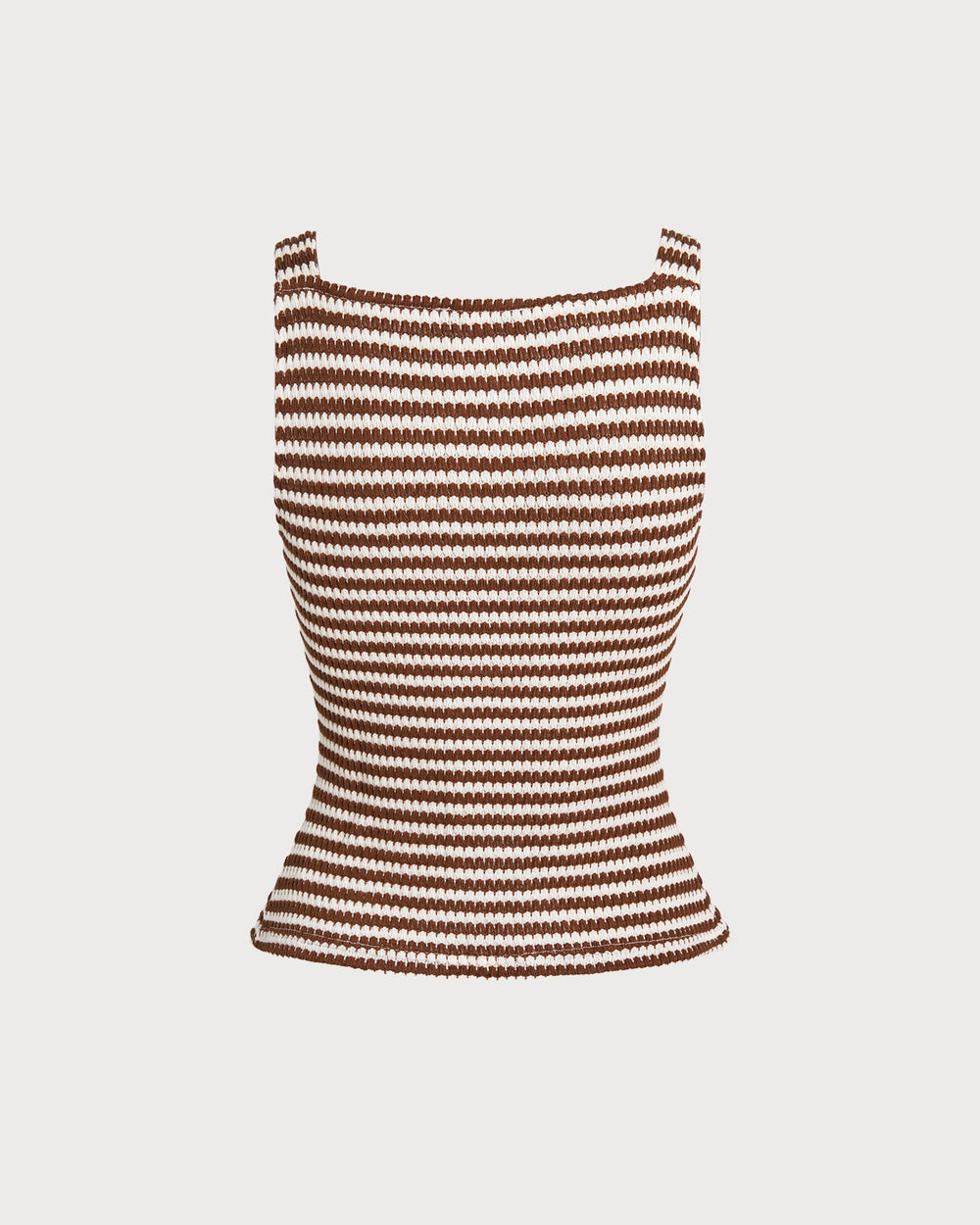 Brown Square Neck Tank Top | Rihoas