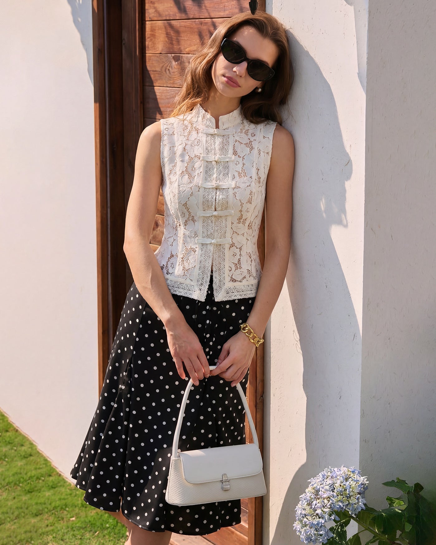 White Collar Floral See Through Tank | Rihoas
