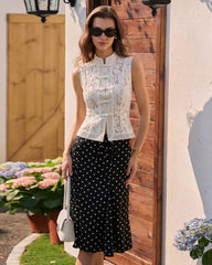 White Collar Floral See Through Tank | Rihoas
