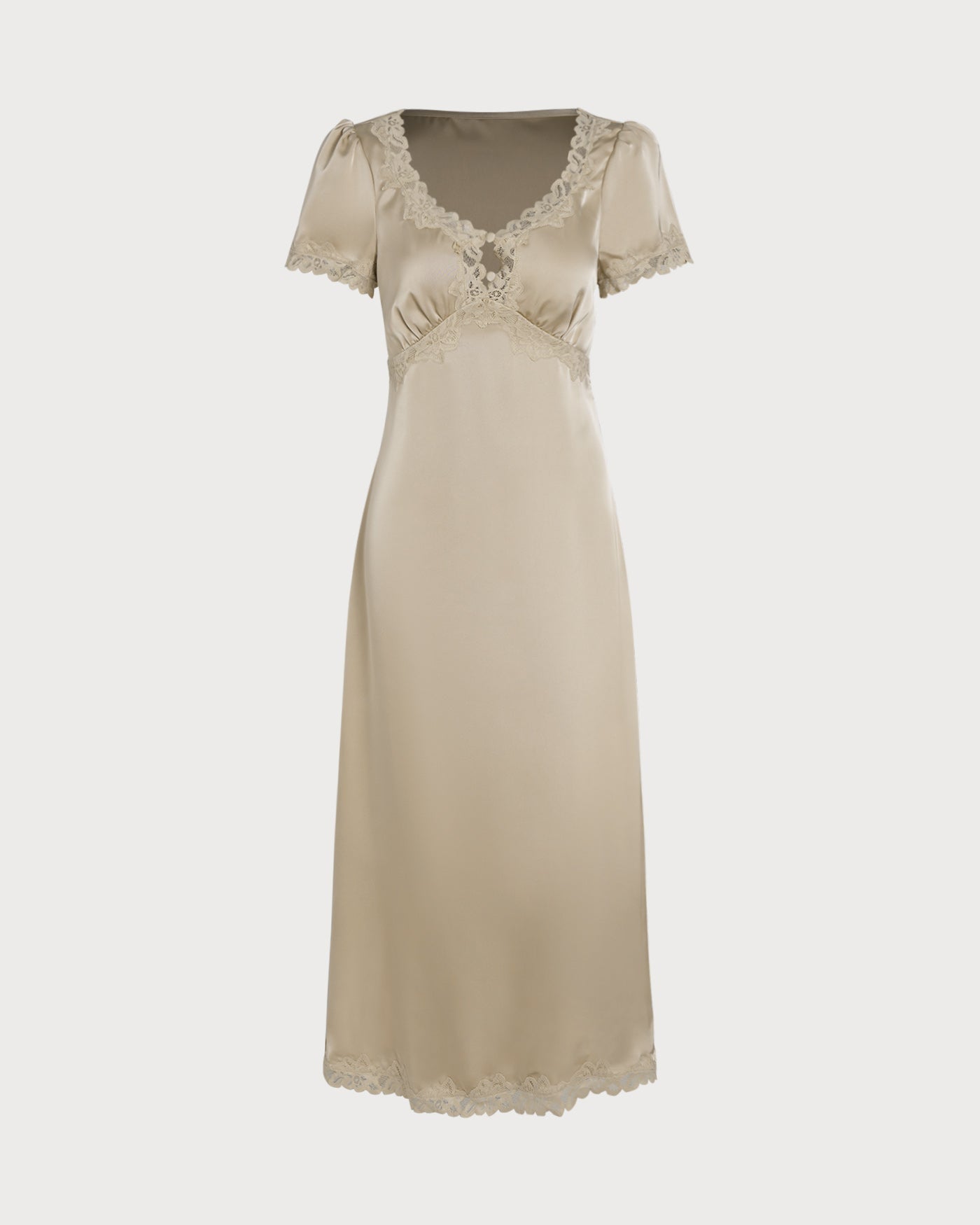 Apricot Lace Tunic Maxi Dresses | Rihoas