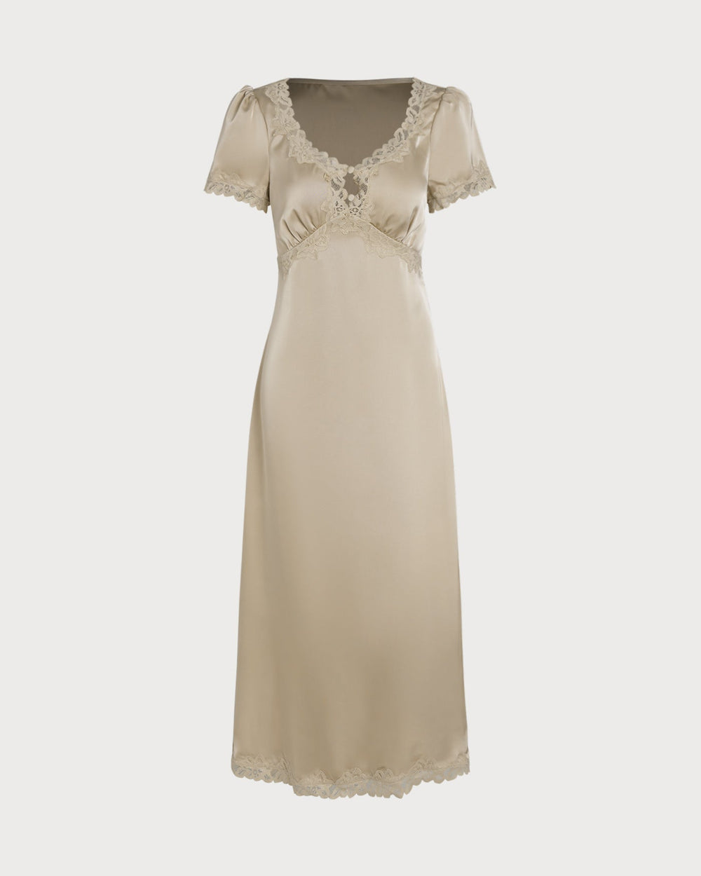 Apricot Lace Tunic Maxi Dresses | Rihoas