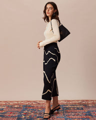 The Beige Ribbed Cut Out Bowknot Knit Top | Rihoas