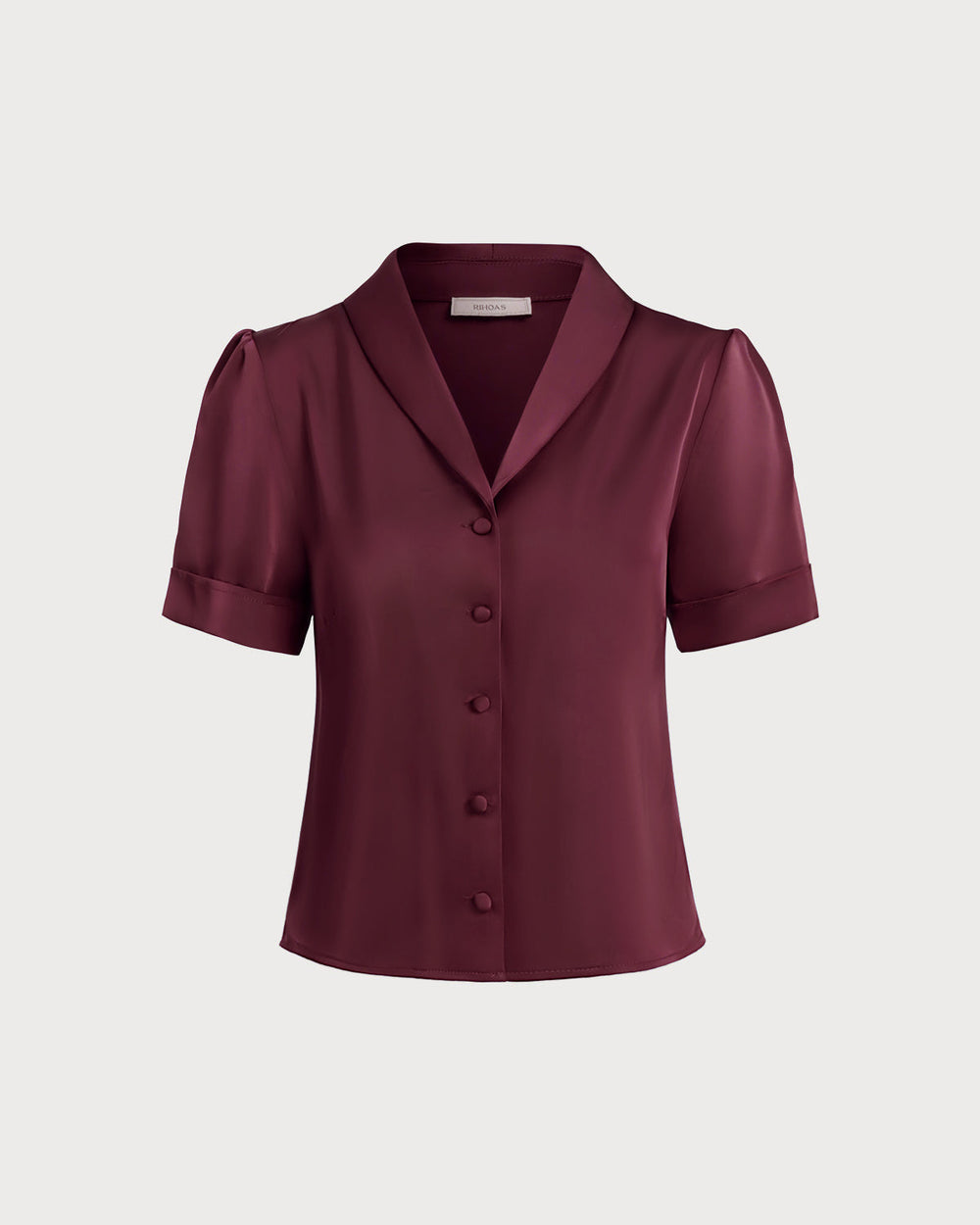 Wine Red Satin Blouse | Rihoas