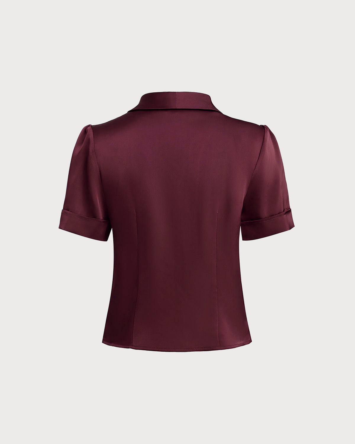 Wine Red Satin Blouse | Rihoas