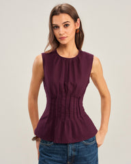 Purple Ruched Tank Top | Rihoas
