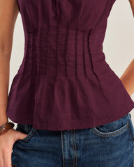 Purple Ruched Tank Top | Rihoas