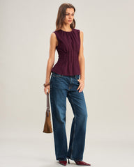 Purple Ruched Tank Top | Rihoas