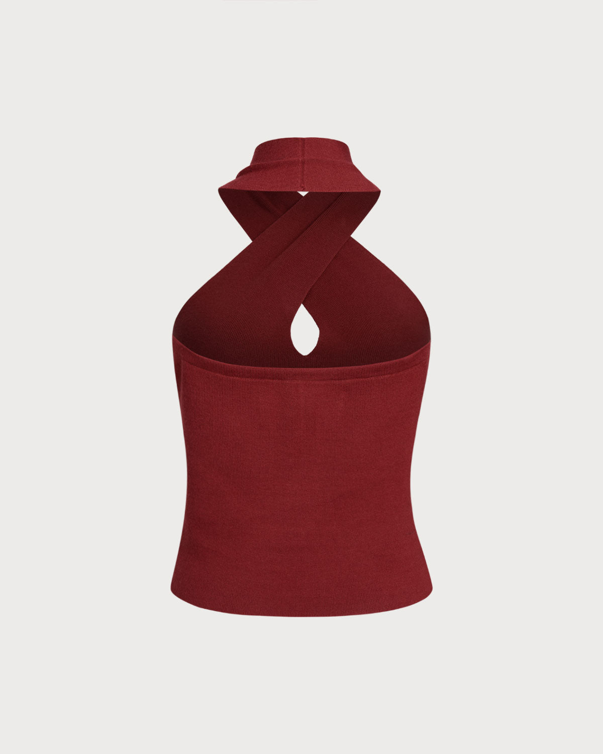 Red Knit Halter Vest | Rihoas