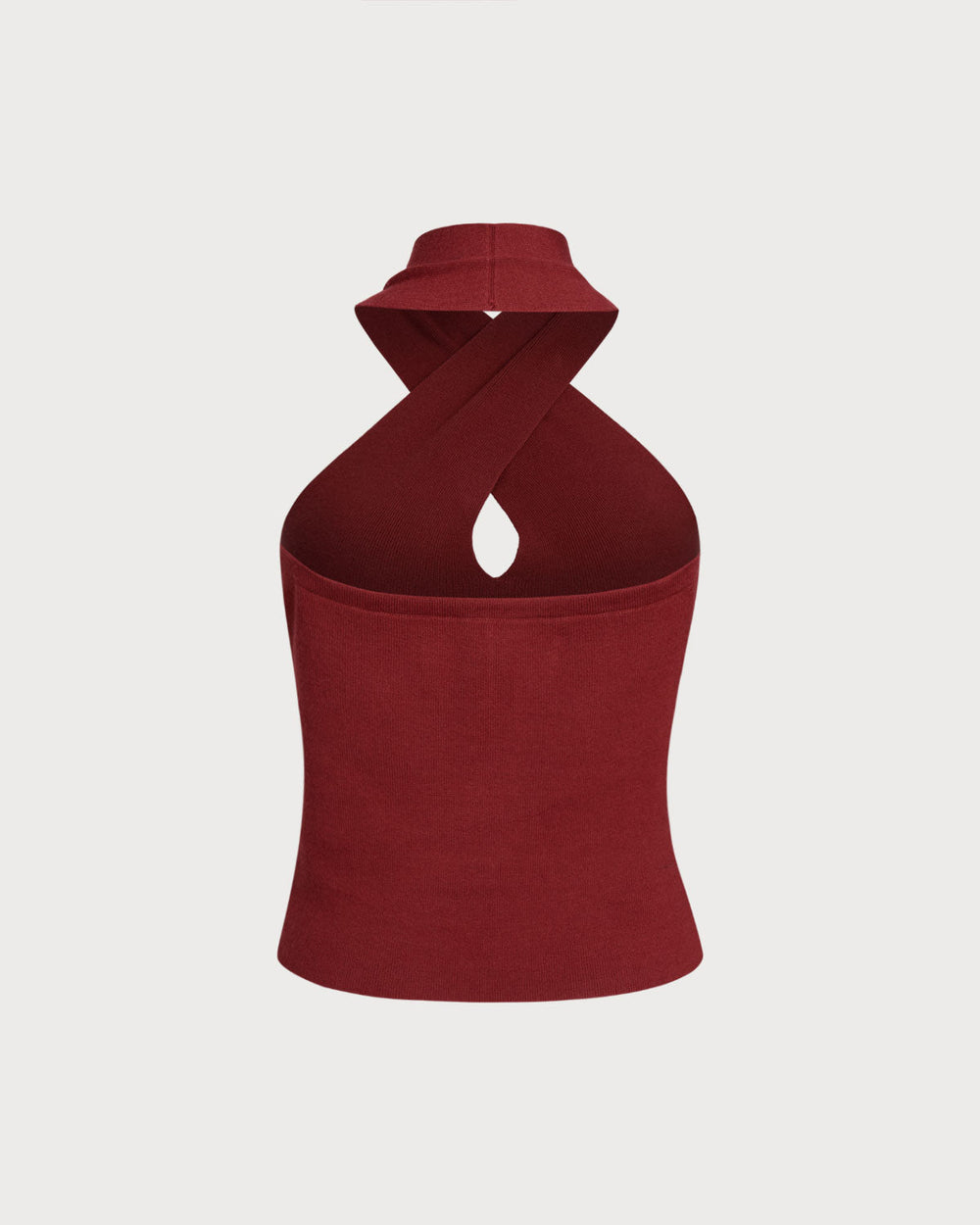 Red Knit Halter Vest | Rihoas
