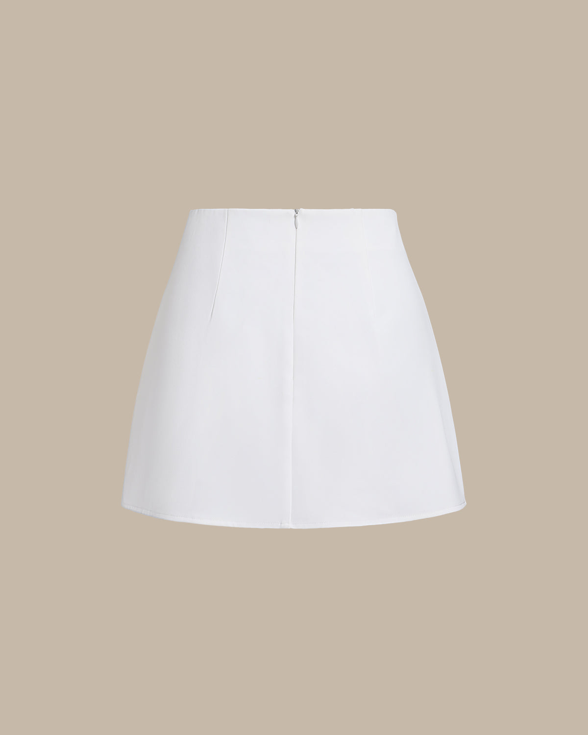 White Irregular Mini Skirt | Rihoas