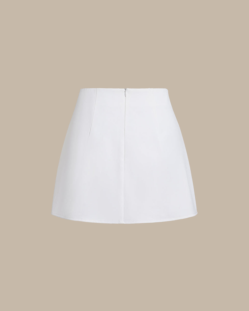 White Irregular Mini Skirt | Rihoas