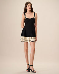 Women's Black Bodycon Knitted Mini Dress | Rihoas