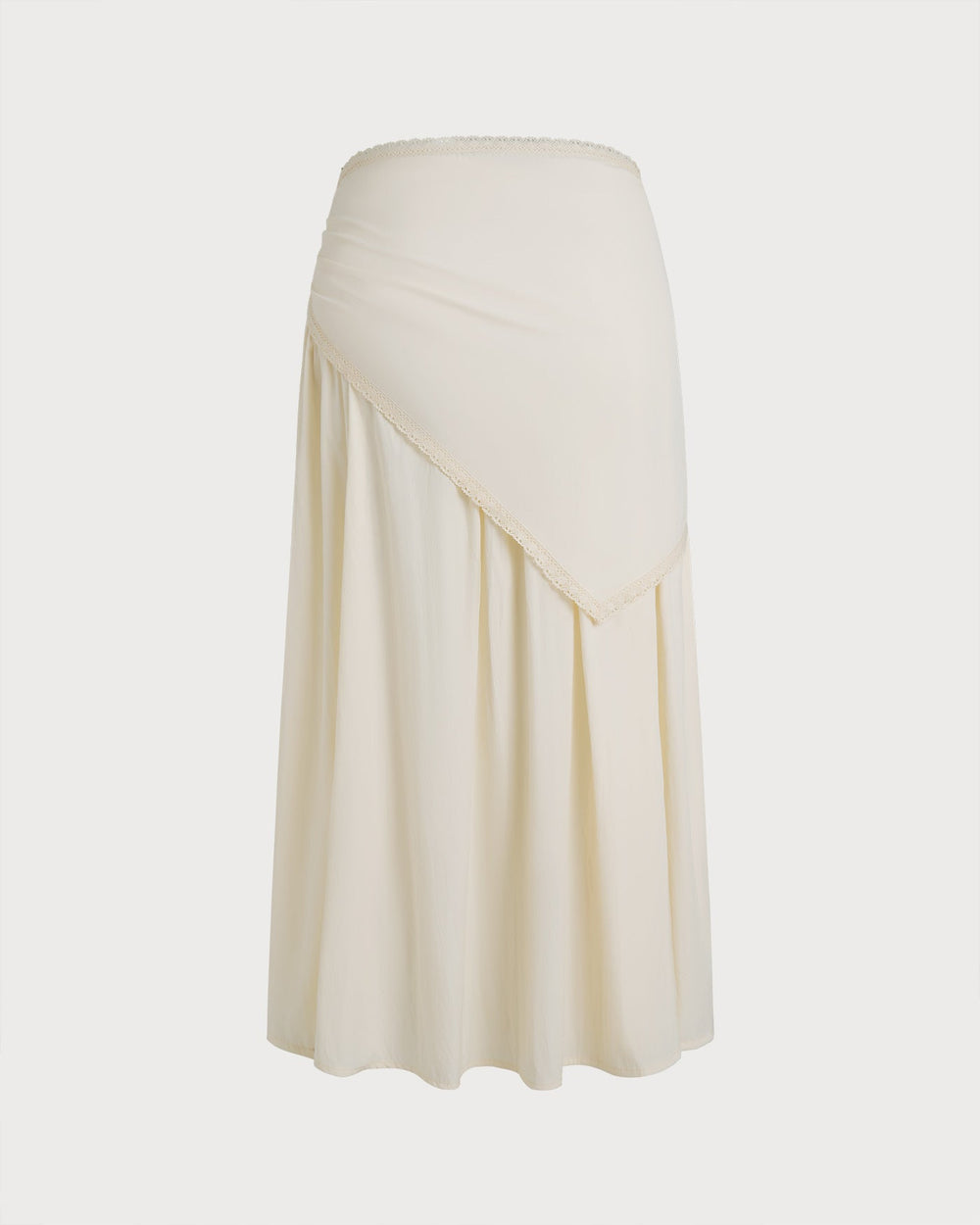 Apricot Splicing Tie Midi Skirt | Rihoas