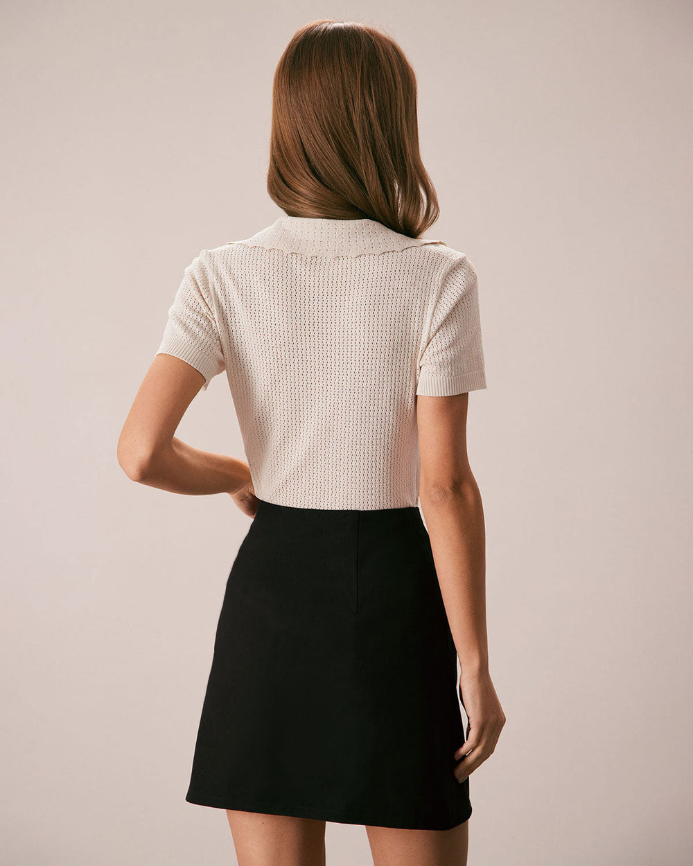 The Nude V Neck Button Pointelle Knit Tee | Rihoas