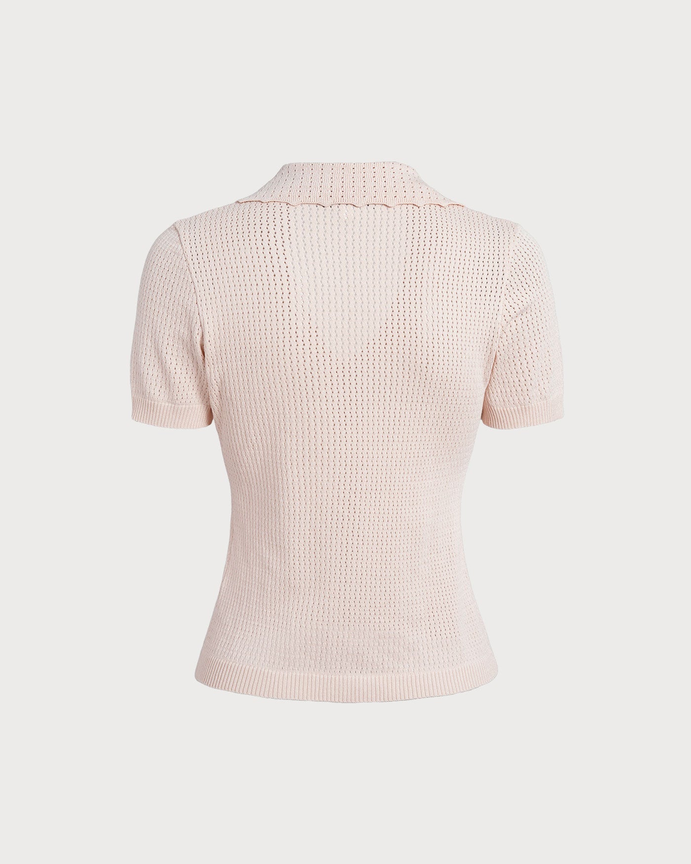 The Nude V Neck Button Pointelle Knit Tee | Rihoas