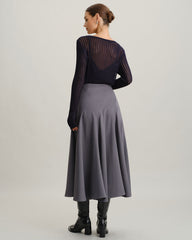 Navy Pullover Sweater Two-Piece Set | Rihoas