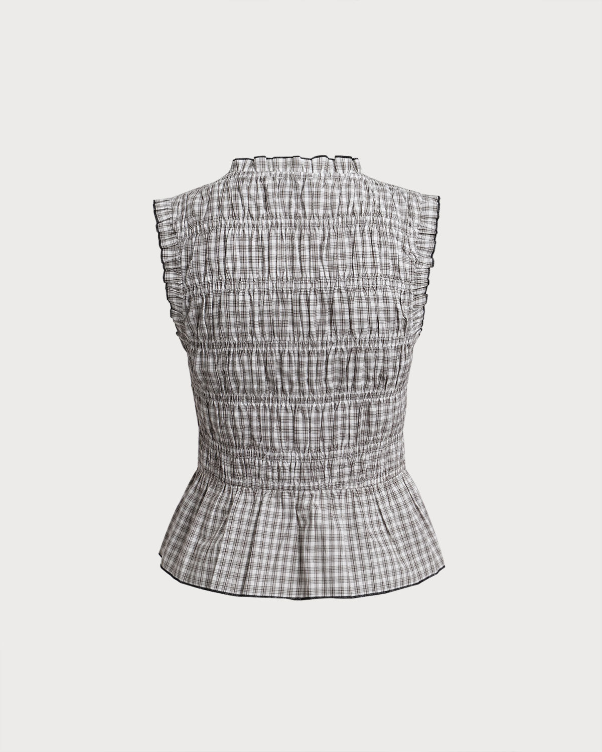 Black Plaid Bowknot Tank Top | Rihoas