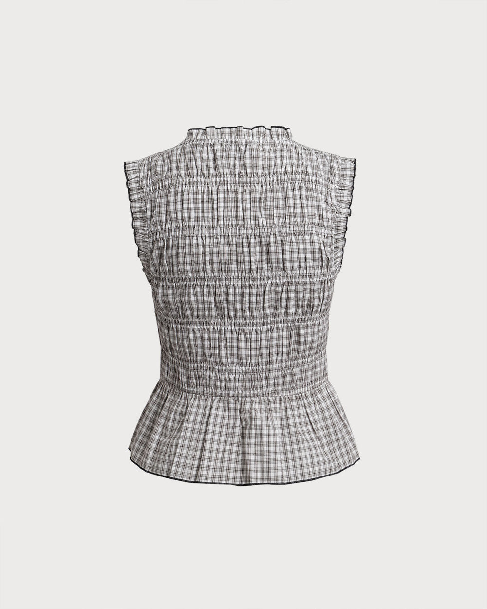 Black Plaid Bowknot Tank Top | Rihoas