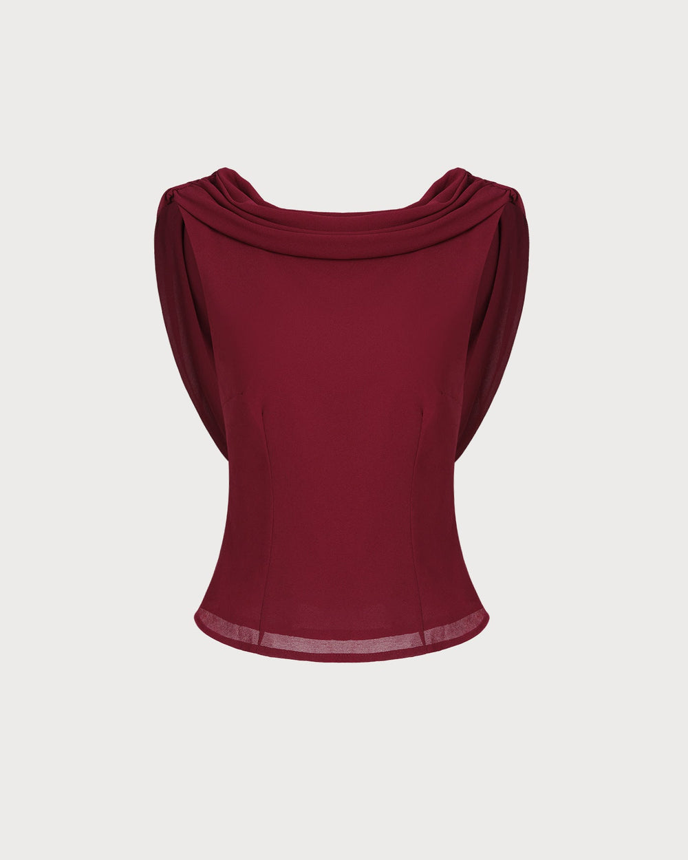 Wine Red Boat Neck Tank Top | Rihoas