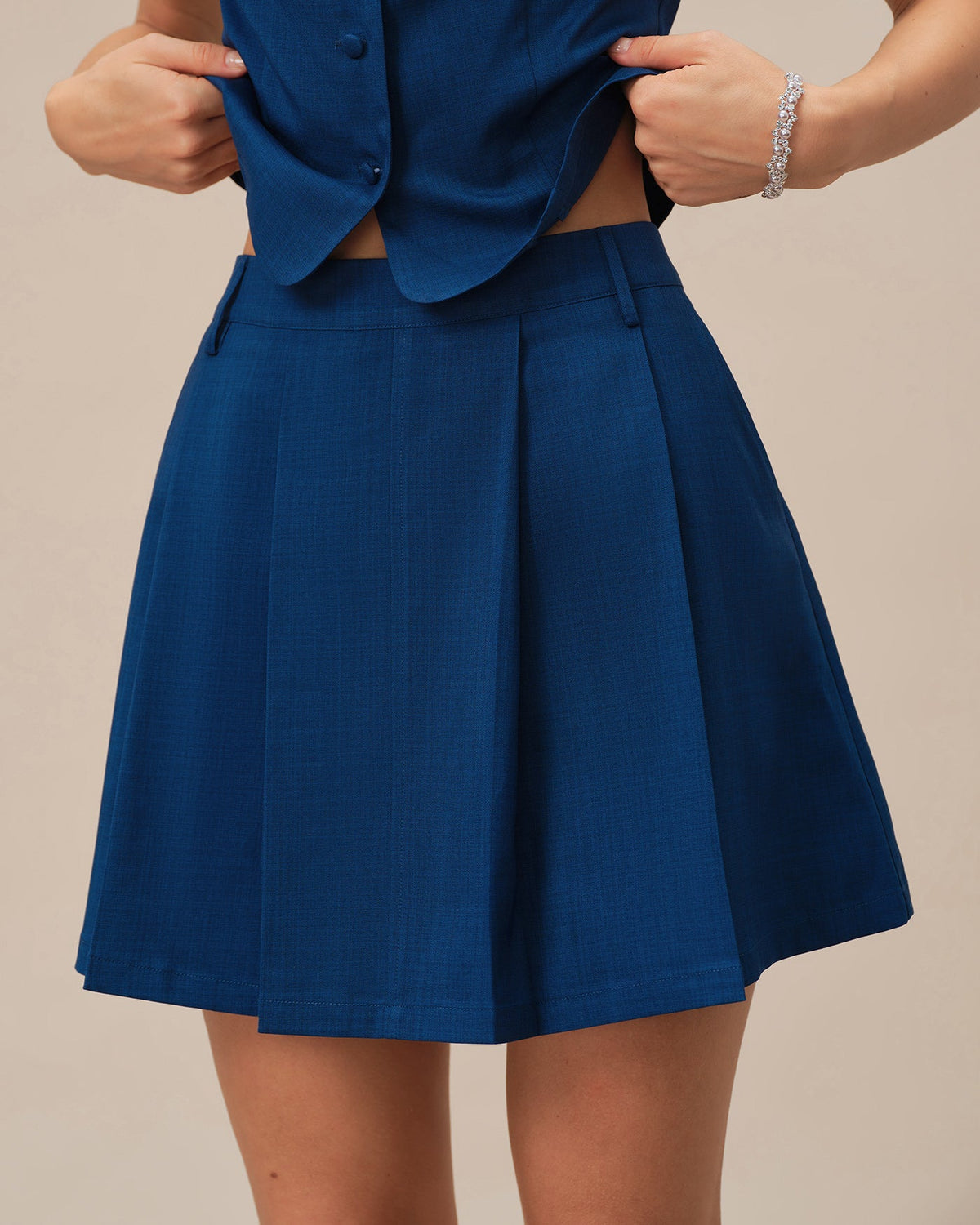 Blue Pockets A-Line Mini Skirt | Rihoas