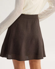 Brown Pocket High Waisted Skirt | Rihoas