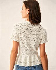 Apricot Textured Single Breasted Cardigan | Rihoas